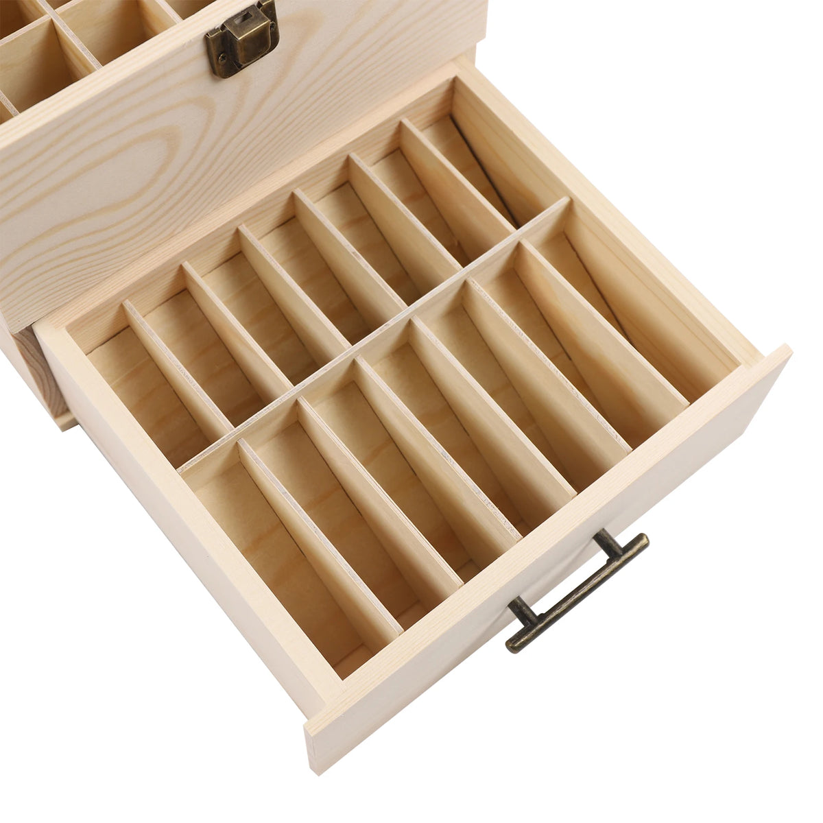 Premium Wooden Essential Oil Storage Box With 59 Grid Slots