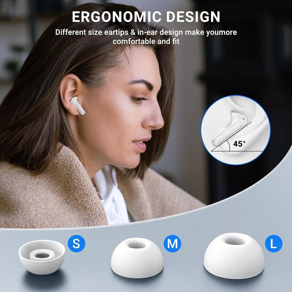 ZZLOVE Bluetooth Earbuds With Heart Rate Monitoring And Noise Cancellation