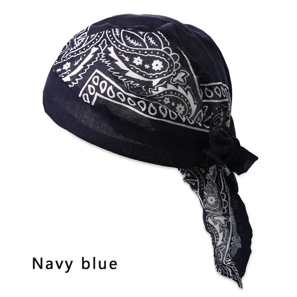 Men Women Quick Dry Headscarf Cotton Pirate Hat Outdoor Sport Cycling Bandana Sweat Absorbant Cancer Chemo Cap Muslim Turban