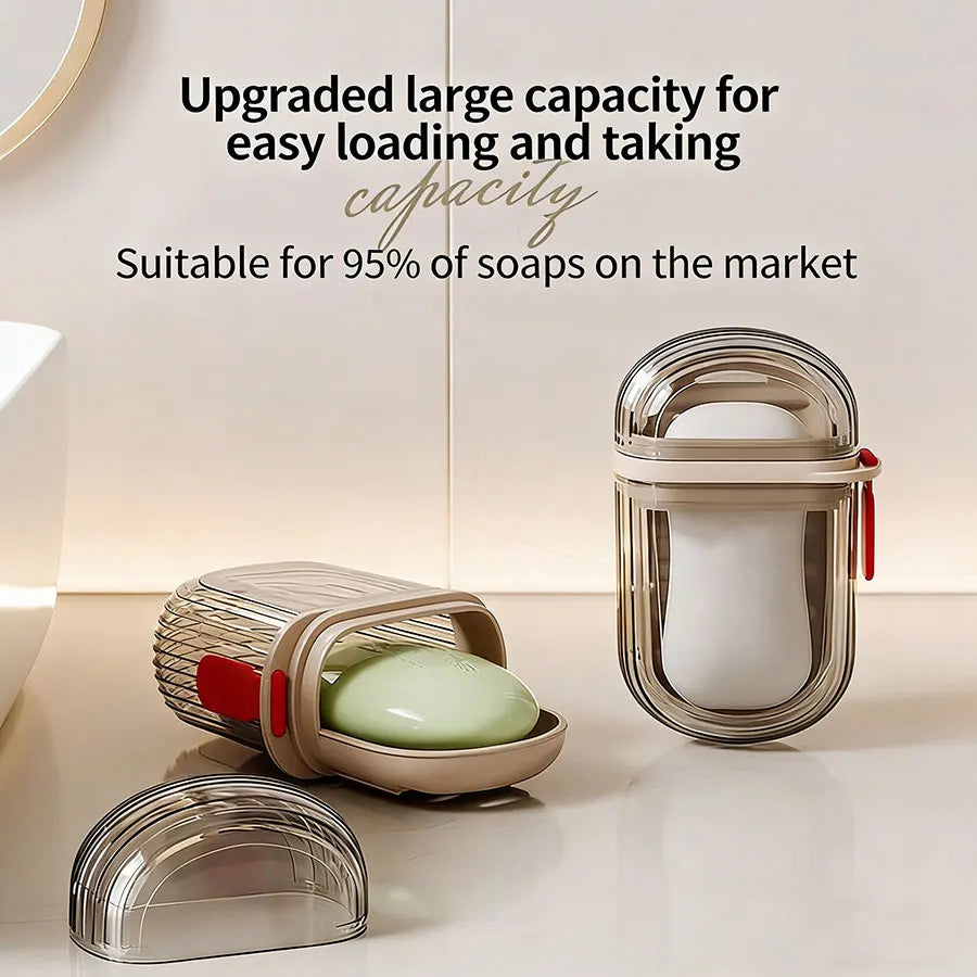 Portable Wooden Soap Box With Sealed Lid For Travel Storage