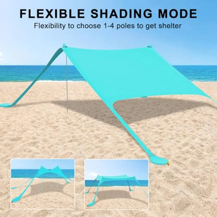 Beach Tent Sun Shelter UPF50 Outdoor Shade Canopy Easy Setup