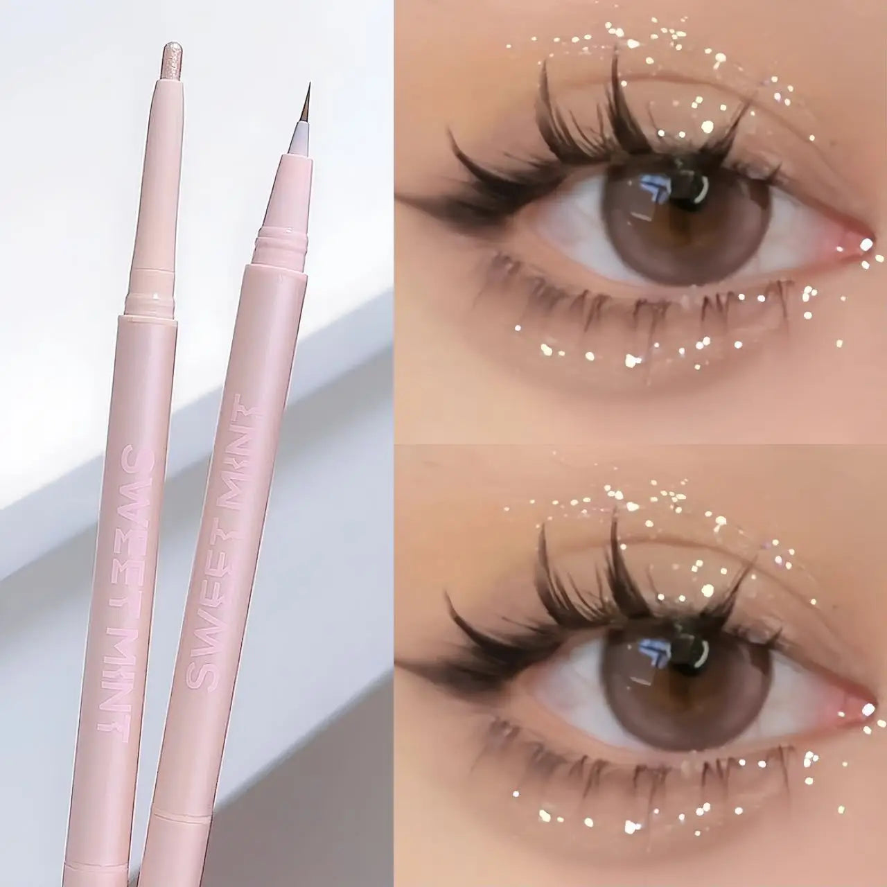 Double Ended Lying Silkworm Pencil Highlighter Makeup Pen enlarge eyes Under Eye Highlighter Makeup Stick Slim & soft tip