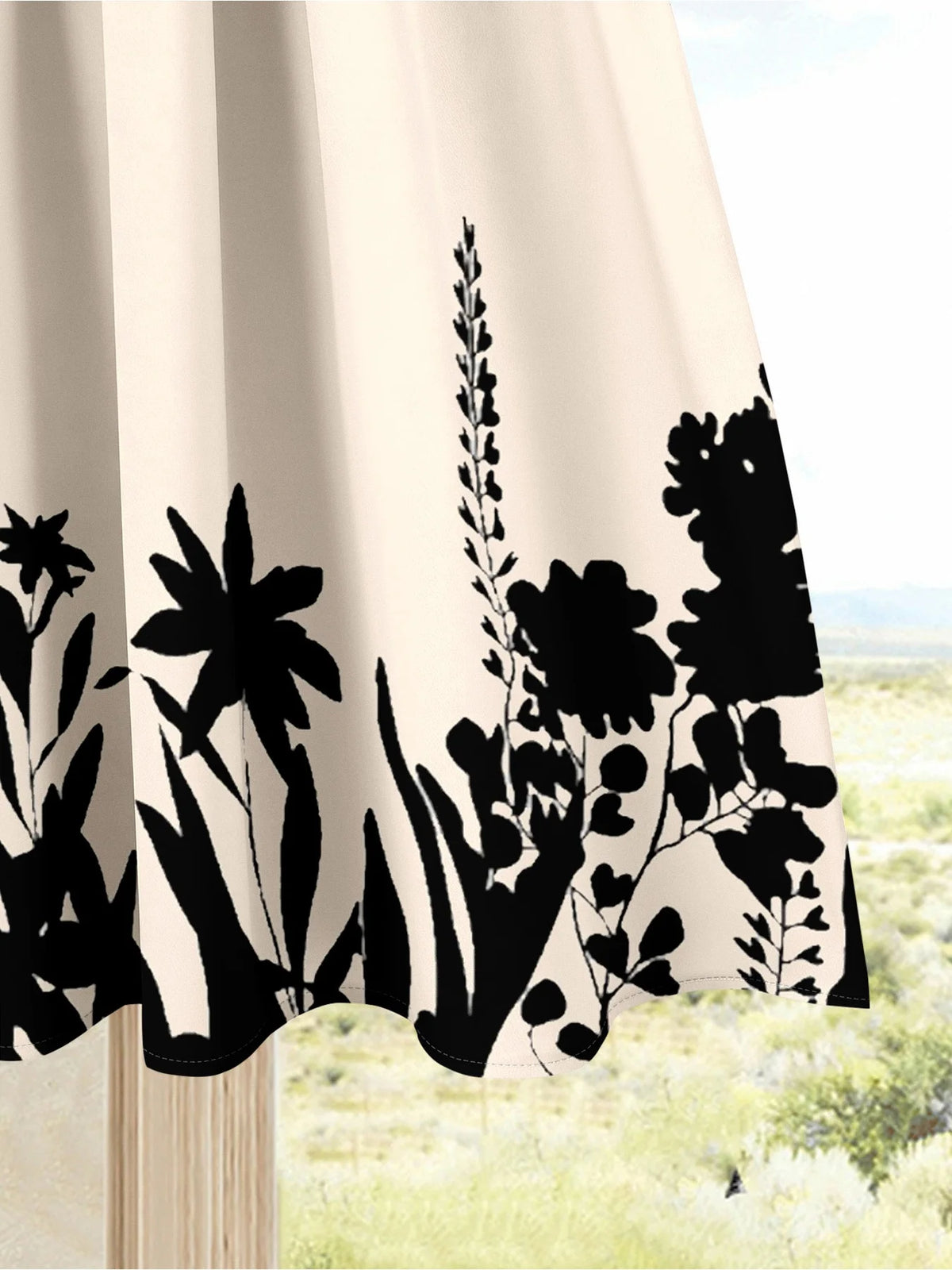 Women's Plant Print Top and Swing Skirt Two Piece Set