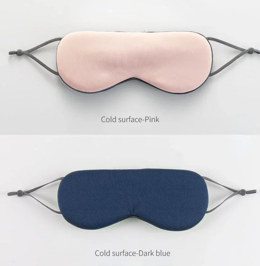 Sleep Mask Warm Cold Dual-Use Soft Silk Eye Mask Night Blackout Blindfold Eye Shade with Adjustable Elastic Strap Travel Shade