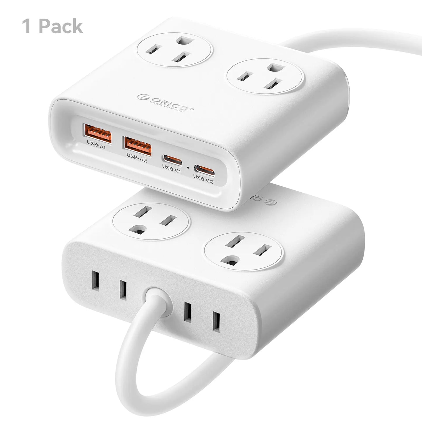 Orico 25W GaN Power Strip Desktop Charger 4 AC Outlets