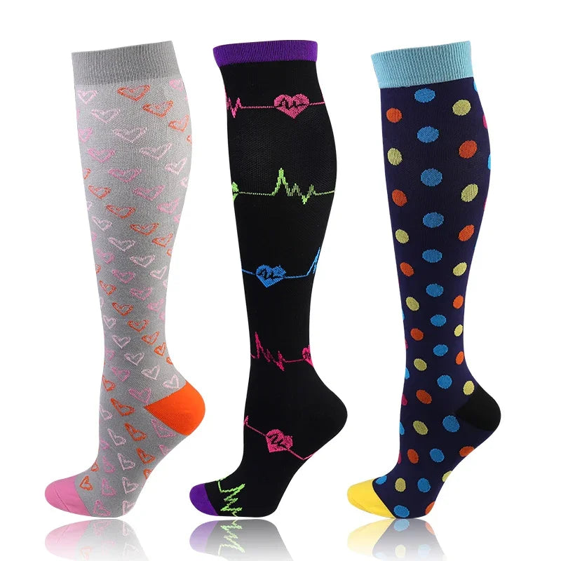 Compression Socks 30mmHg Unisex Three Pairs Knee High Pack