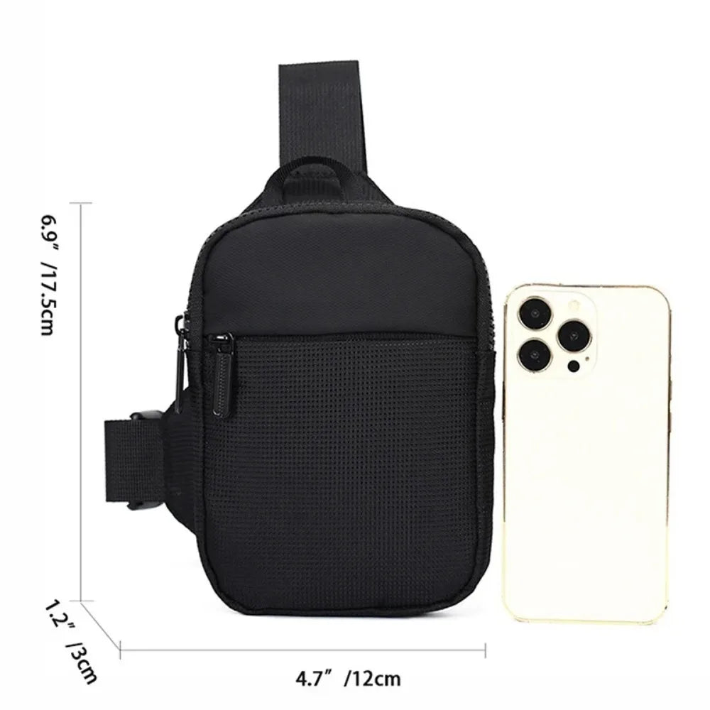 Mini Chest Bag for Men Women Casual Sling Shoulder Crossbody Pack Nylon Waterproof for Outdoor Running Cycling Travel Phone 2026