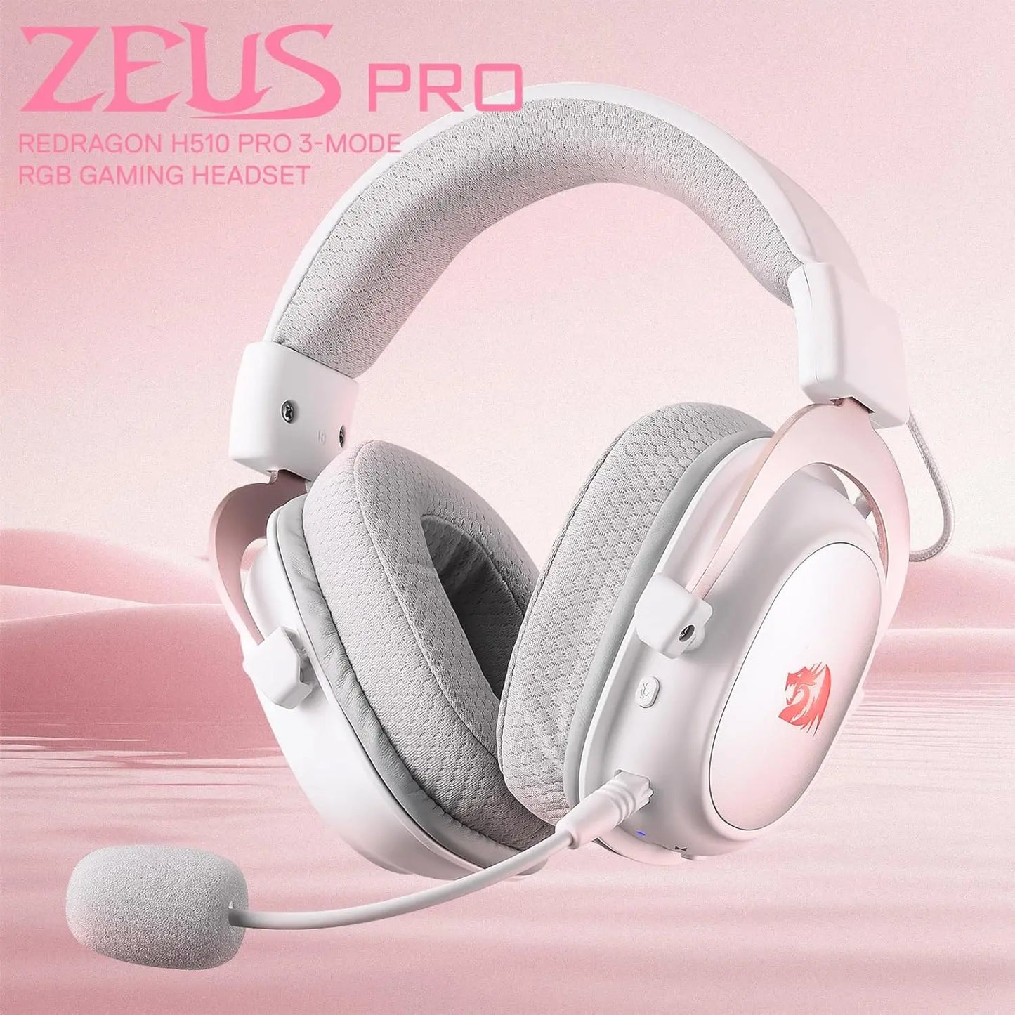 Redragon H510 RGB Wireless Noise Cancelling Gaming Headset Surround Sound