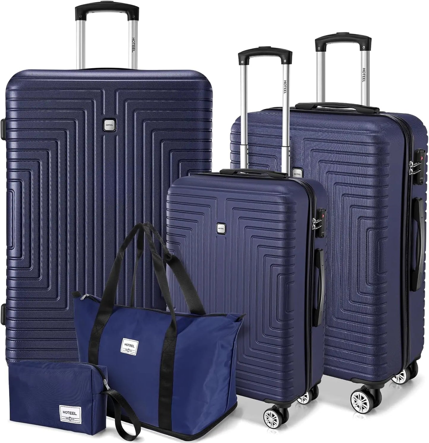 HOTEEL 5 Piece Luggage Set With TSA Lock Hardside Suitcases
