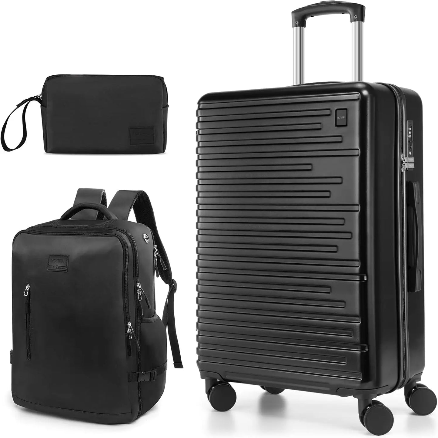 3/5pcs Luggage Set Carry On Suitcase ABS+PC Spinner Wheel Telescopic Handle TSA Lock 20/24/28 Inch Luggage Backpack Toiletry