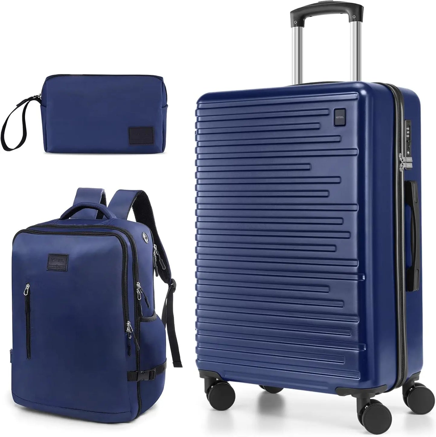 3/5pcs Luggage Set Carry On Suitcase ABS+PC Spinner Wheel Telescopic Handle TSA Lock 20/24/28 Inch Luggage Backpack Toiletry