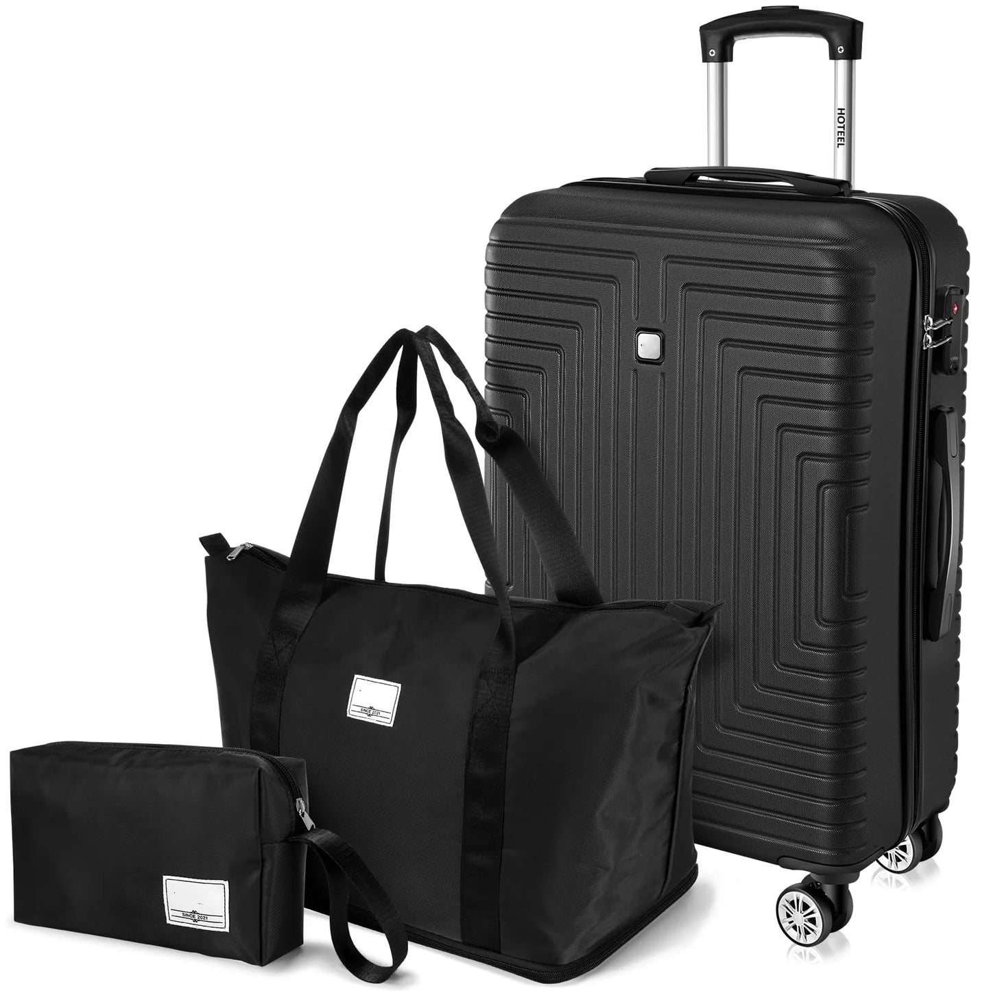 3pcs Luggage Set Hard Shell Suitcases Travel Packing Box With Wheel TSA Aproved Lock And Carry On Bag Wash Bag Travel Suit Case