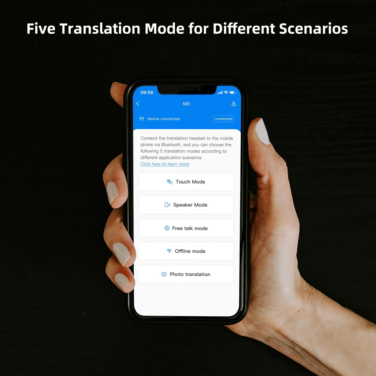 Wooask [M3] Translator Earbuds, Two-Way Offline Language Translator Device, 98% Accuracy ,NO WiFi Need,for Travel Business