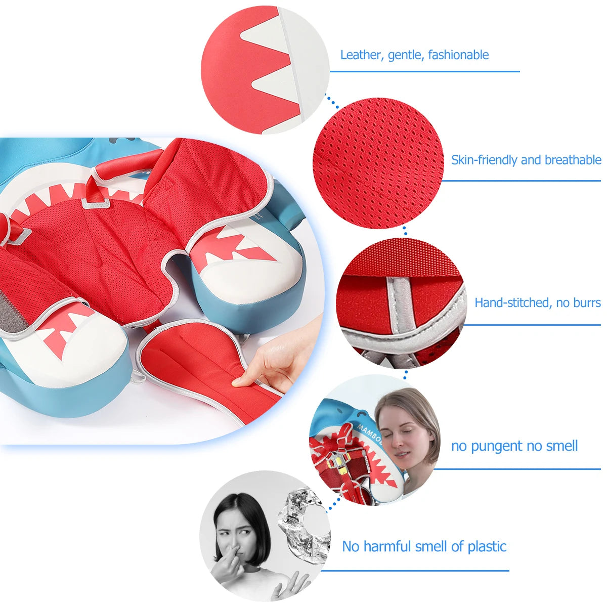 Mambobaby Pool Float With Safety Belt Non Inflatable Canopy Baby