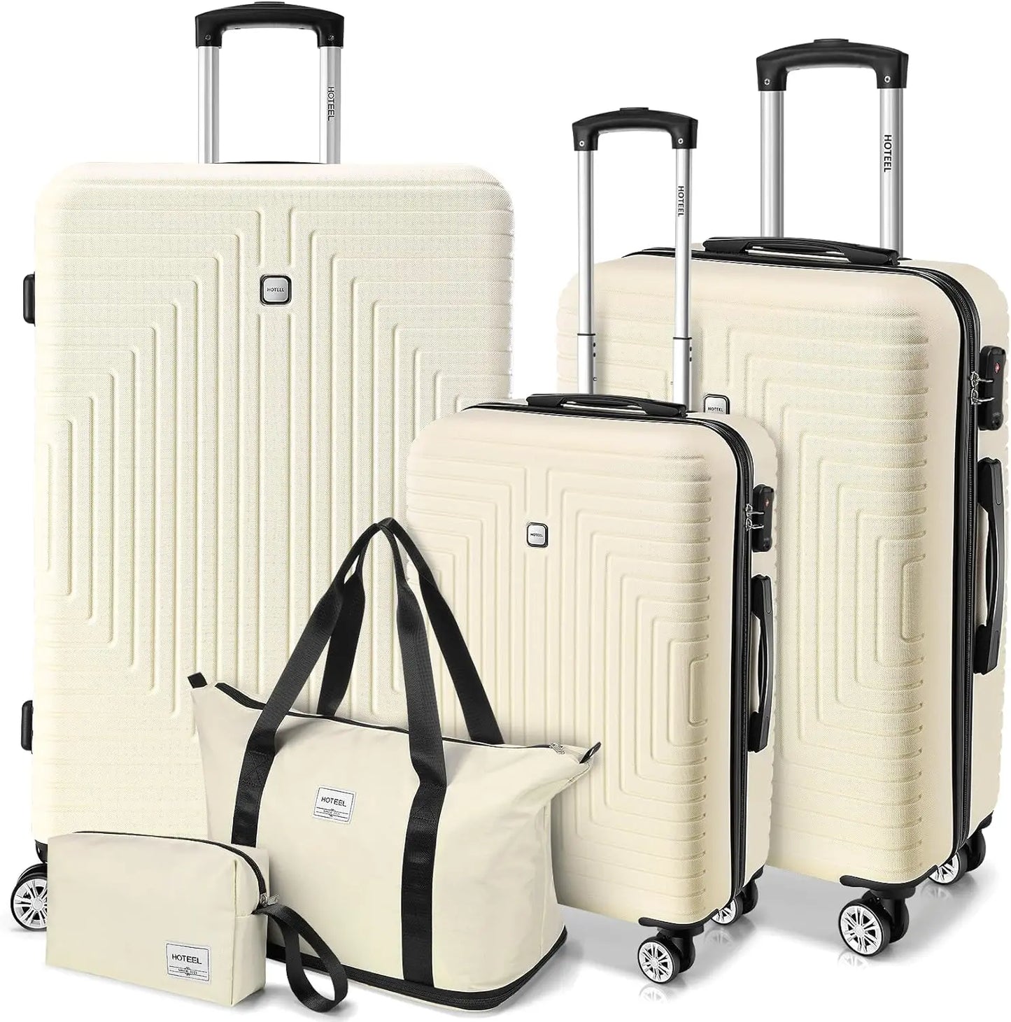 HOTEEL 5 Piece Luggage Set With TSA Lock Hardside Suitcases