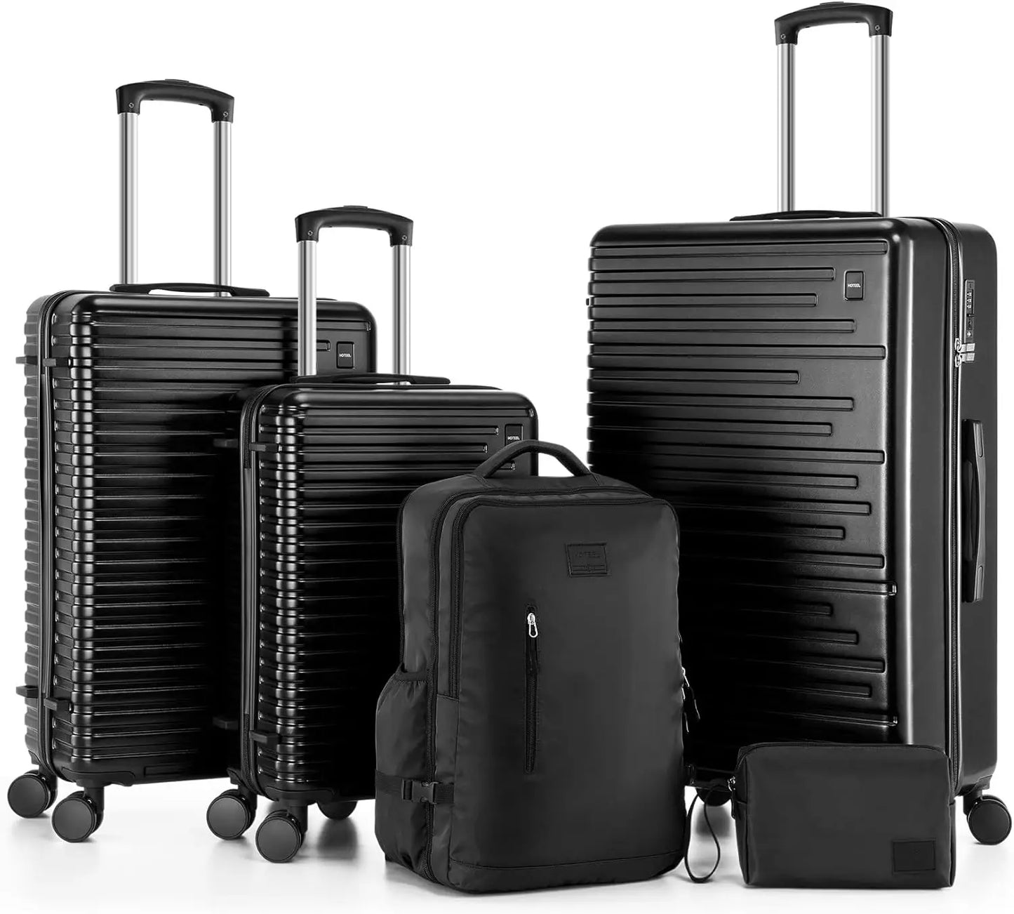 3/5pcs Luggage Set Carry On Suitcase ABS+PC Spinner Wheel Telescopic Handle TSA Lock 20/24/28 Inch Luggage Backpack Toiletry