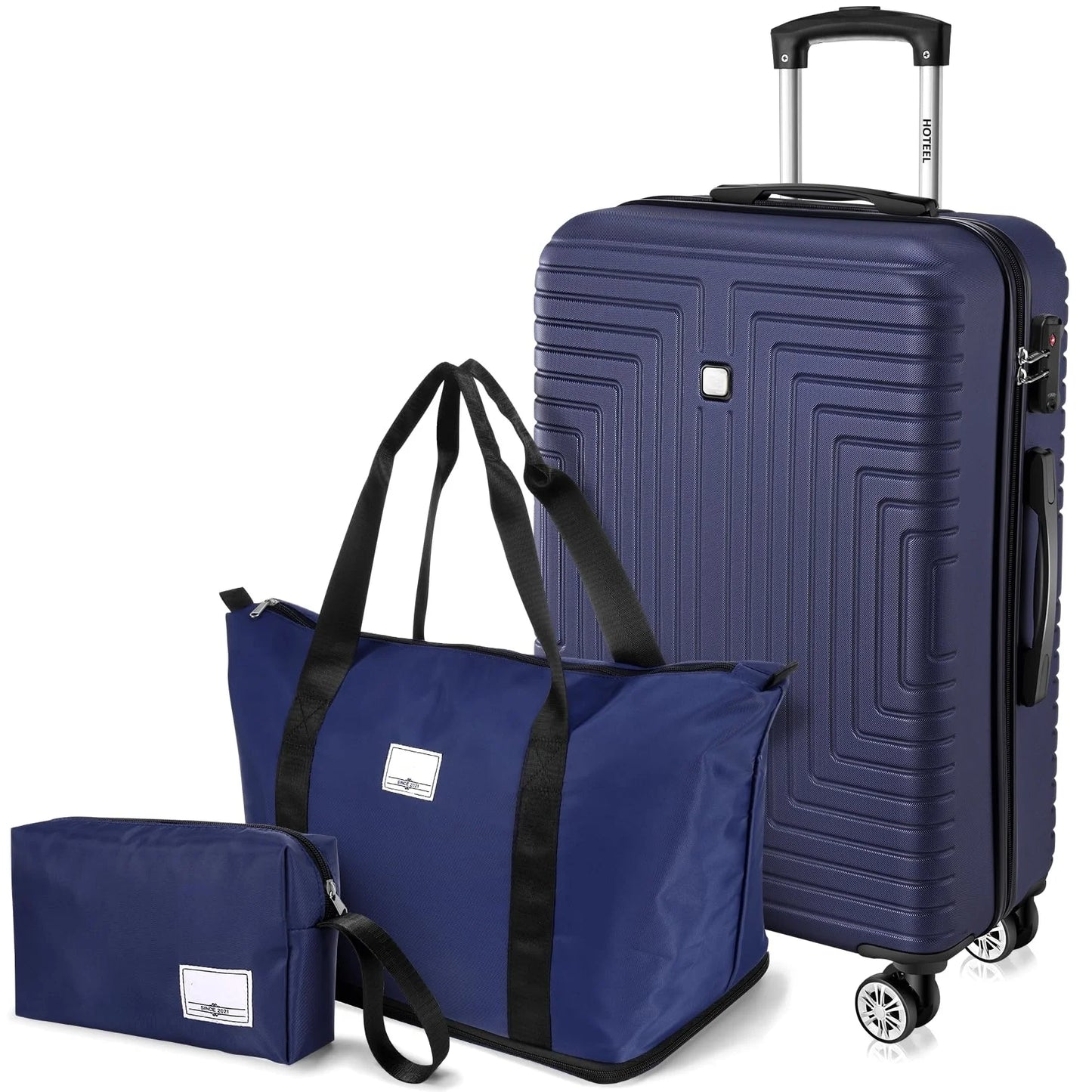3pcs Luggage Set Hard Shell Suitcases Travel Packing Box With Wheel TSA Aproved Lock And Carry On Bag Wash Bag Travel Suit Case