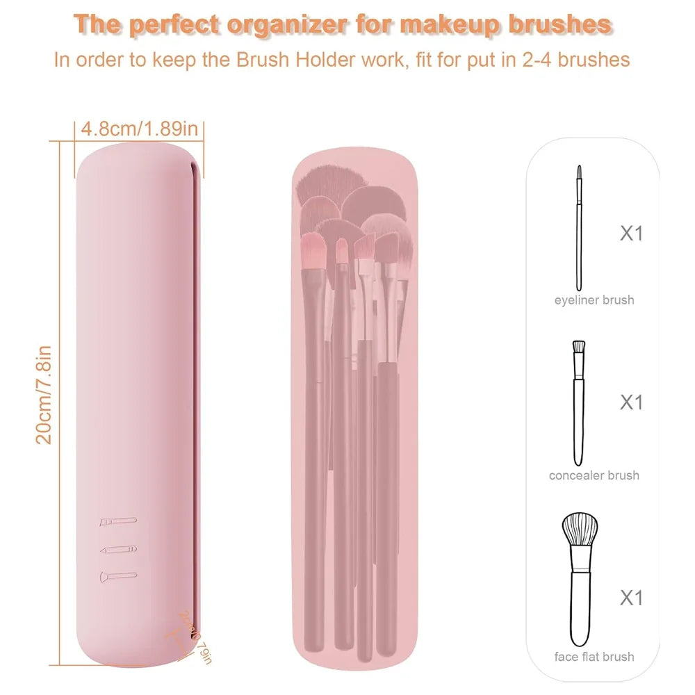 Travel Silicone Cosmetic Brush Case With Magnetic Closure