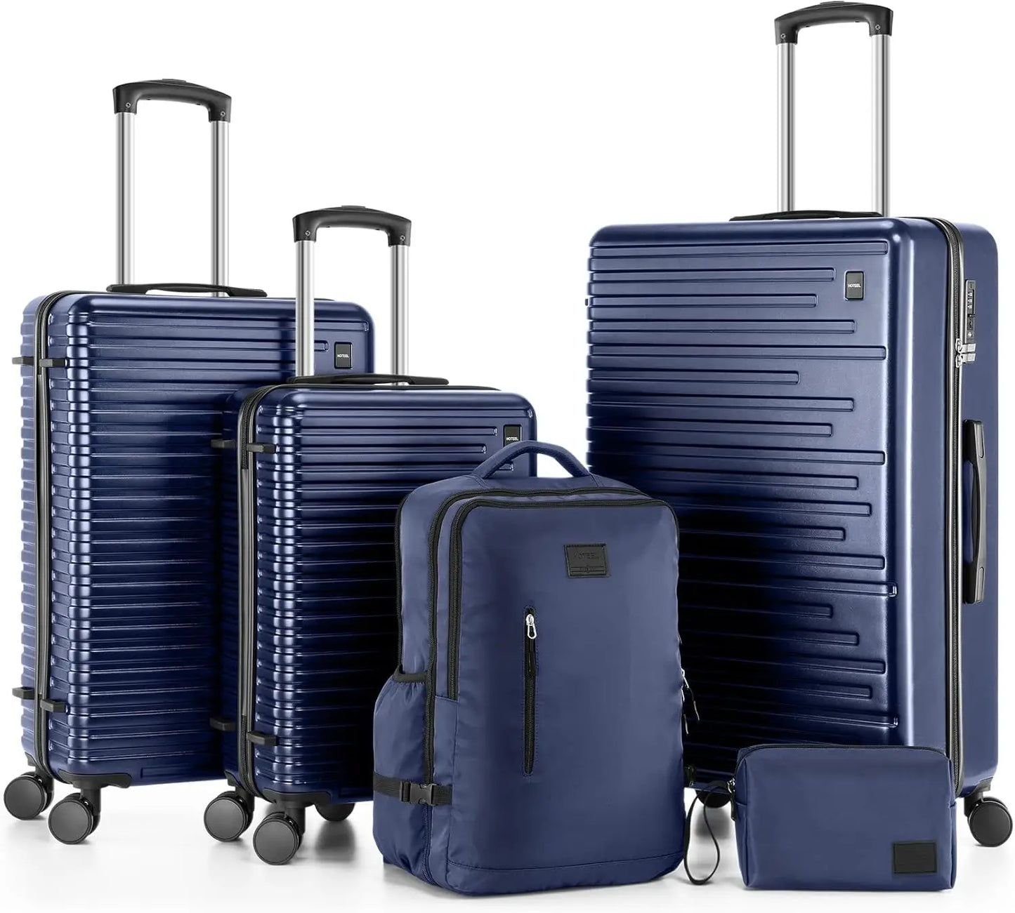 3/5pcs Luggage Set Carry On Suitcase ABS+PC Spinner Wheel Telescopic Handle TSA Lock 20/24/28 Inch Luggage Backpack Toiletry