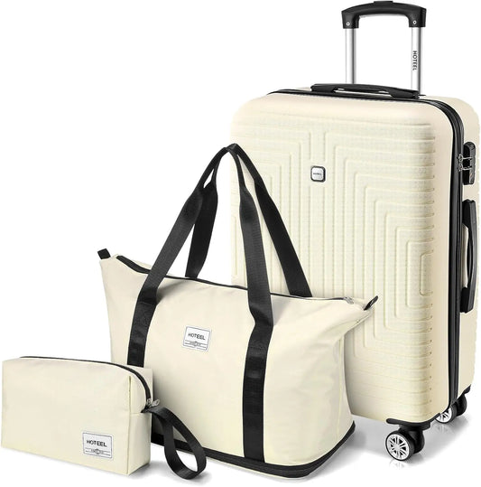 3pcs Luggage Set Hard Shell Suitcases Travel Packing Box With Wheel TSA Aproved Lock And Carry On Bag Wash Bag Travel Suit Case