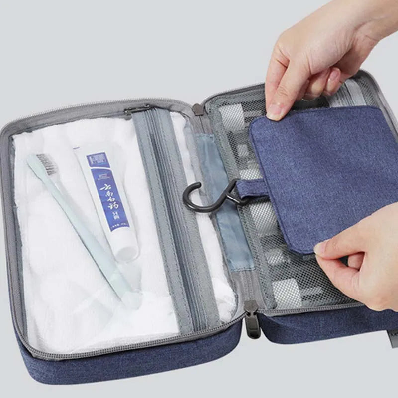 Waterproof Nylon Travel Organizer Bag Unisex Women Cosmetic Bag Hanging Travel Makeup Bags Washing Toiletry Kits Storage Bags