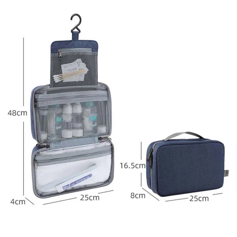 Waterproof Nylon Travel Organizer Bag Unisex Women Cosmetic Bag Hanging Travel Makeup Bags Washing Toiletry Kits Storage Bags