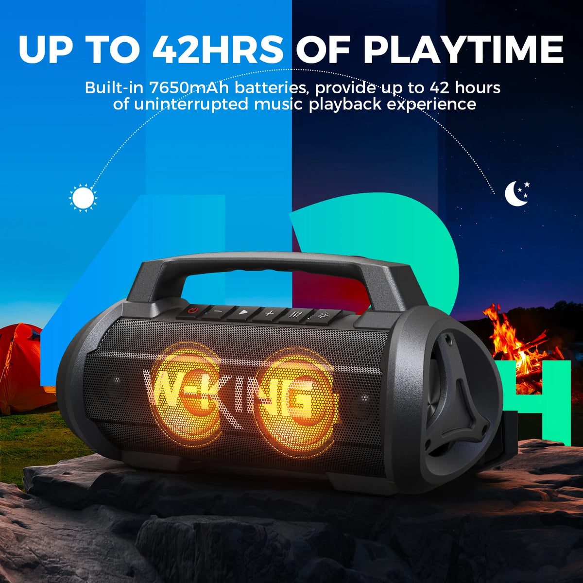 W-King D10MIC 70W Bluetooth Portable Speaker With IPX6 Waterproof Subwoofer