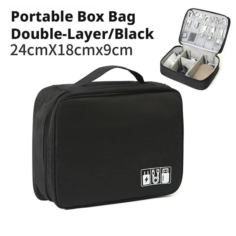 Portable Multi Layer Digital Storage Bag Cable Organizer for Travel