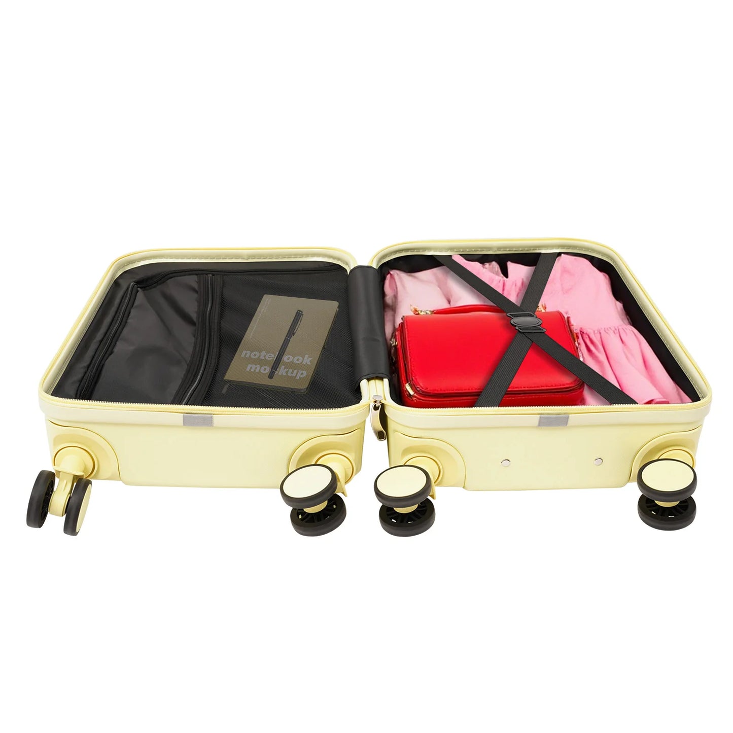 Bymaocar Business Carry On Luggage With ABS PVC Spinner Wheels 3 Digit Lock