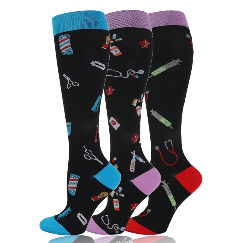 Compression Socks 30mmHg Unisex Three Pairs Knee High Pack