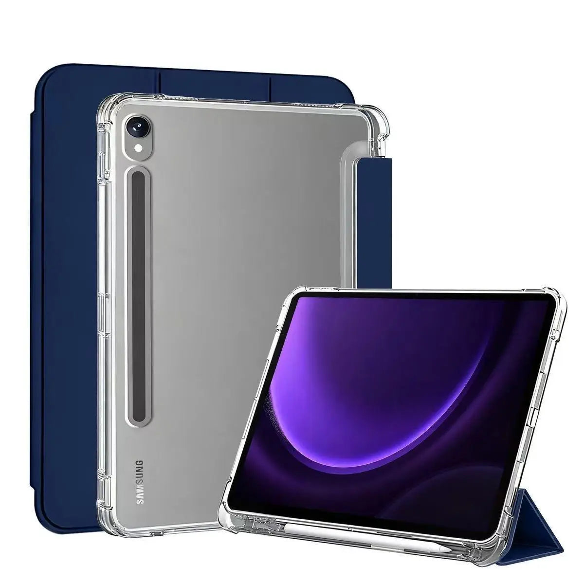For Samsung Galaxy Tab S9 FE S10 Plus S9 S8 S7 Plus FE 12.4 11 Case Matte Transparent Back Cover Tab A11 A9 Plus 11 S Pen Holder