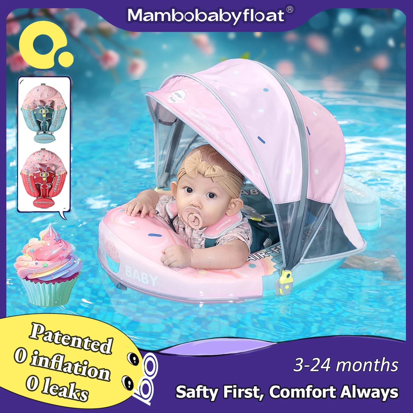 Mambobaby Toddler Swim Float Ring Harness Safe Core No Inflation