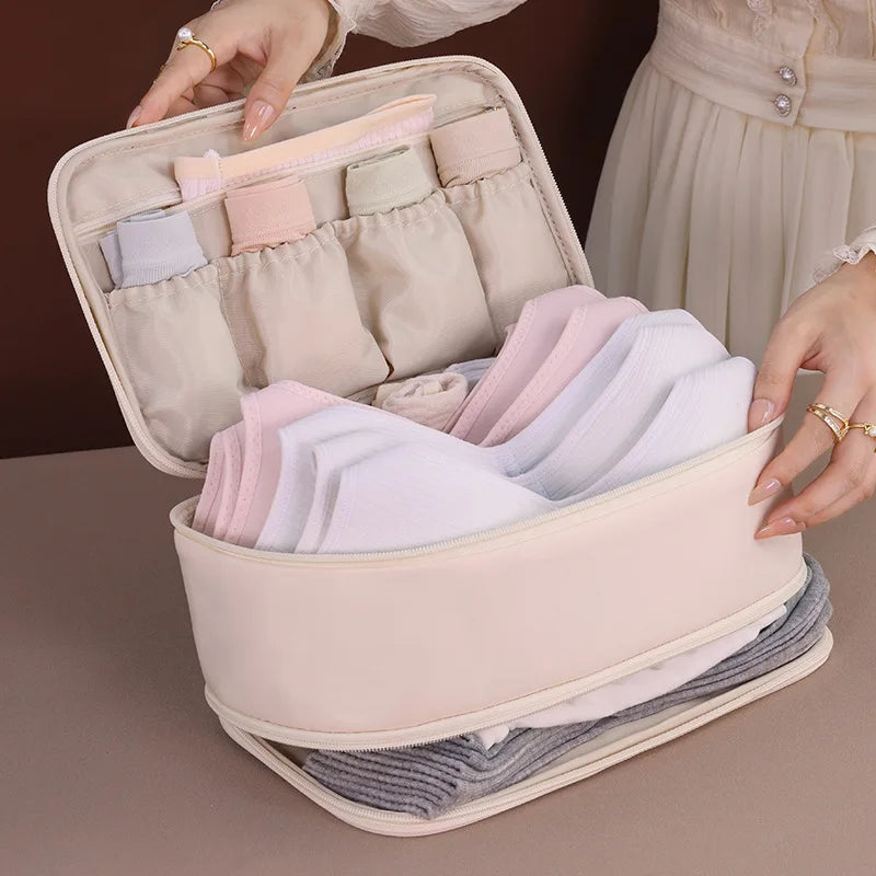 Waterproof Double Layer Travel Underwear Storage Bag