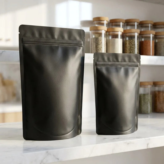 VoluPack 100 Stand Up Mylar Bags Resealable Aluminum Pouches