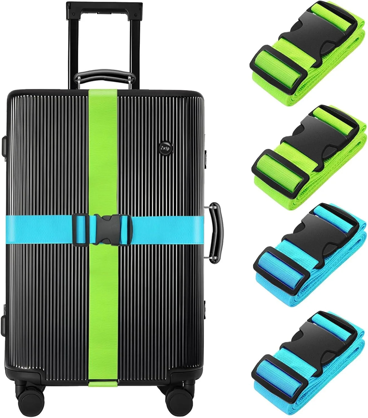 Elastic Luggage Straps for Suitcases With Secure Travel Buckle Set