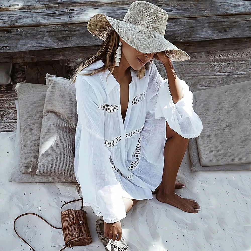 Boho Lace Bikini Cover Up Dress For Women Swimwear