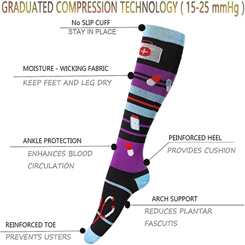 Unisex Breathable Compression Socks for Running and Everyday Wear