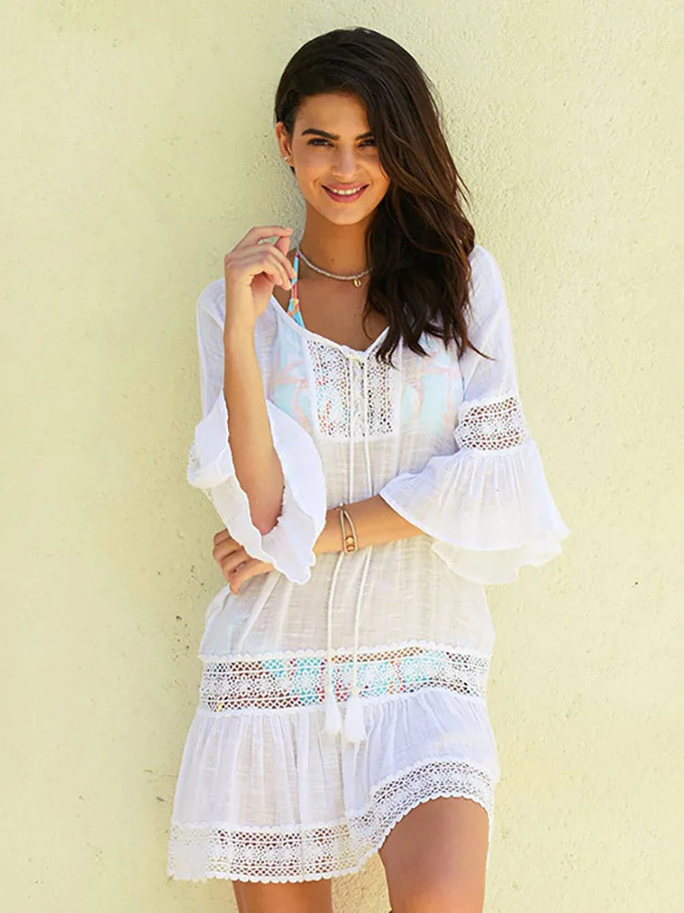 Boho Lace Bikini Cover Up Dress For Women Swimwear