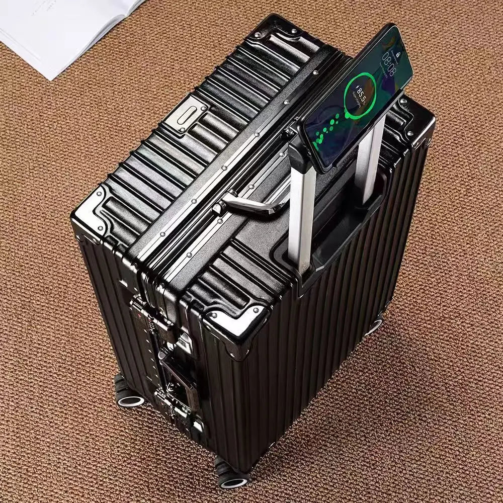 Hard Shell Luggage Set Featuring Silent Wheels And Cup Holder