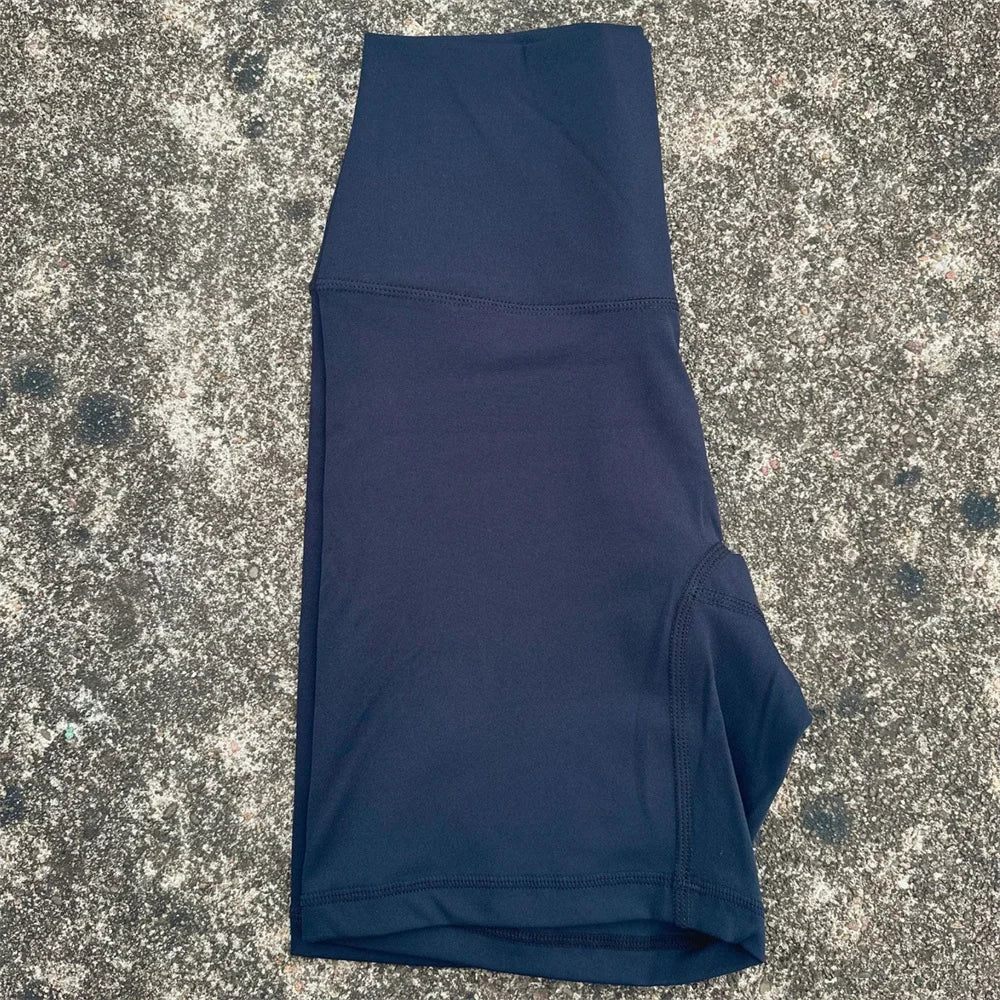 Solid Color High Waist Yoga Short Leg Cycling Women Fitness Sports Short Comprehensive Training Jog Squat Proof Internal Pocket