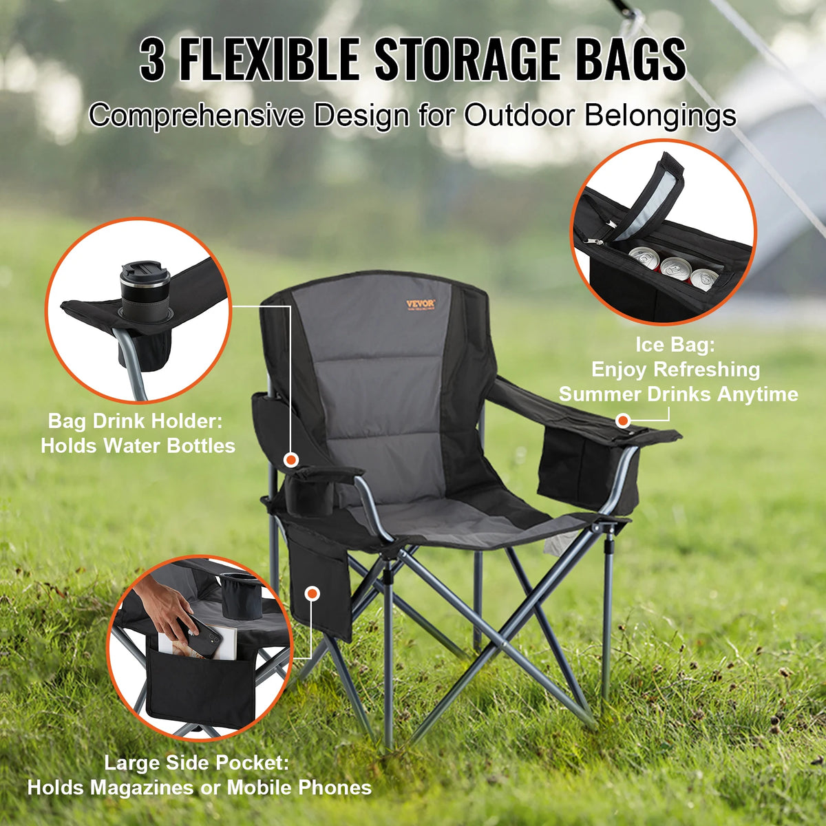 SucceBuy Portable Folding Camping Chair for Hiking and Outdoor Travel