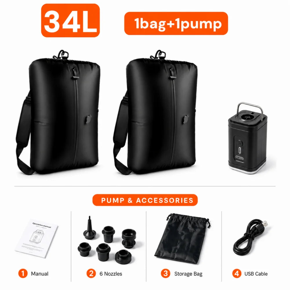 Fun Uncle Reusable Vacuum Compression Bags With Pump For Travel