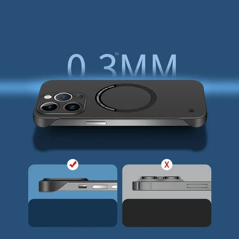 Ultra Thin Magnetic Frameless PC Case with MagSafe for Galaxy