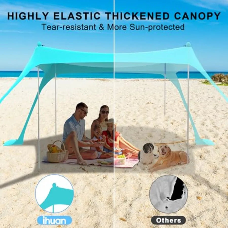 Beach Tent Sun Shelter UPF50 Outdoor Shade Canopy Easy Setup