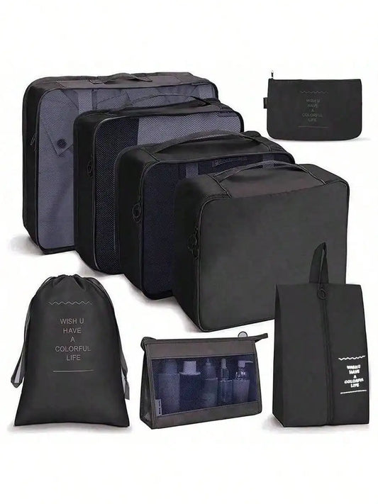 Premium Travel Packing Cubes Set With Mesh Compression Bags
