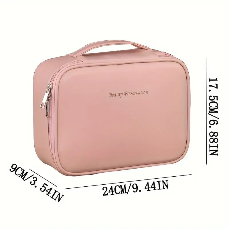 Waterproof PU Travel Cosmetic Bag With Organized Storage Divider