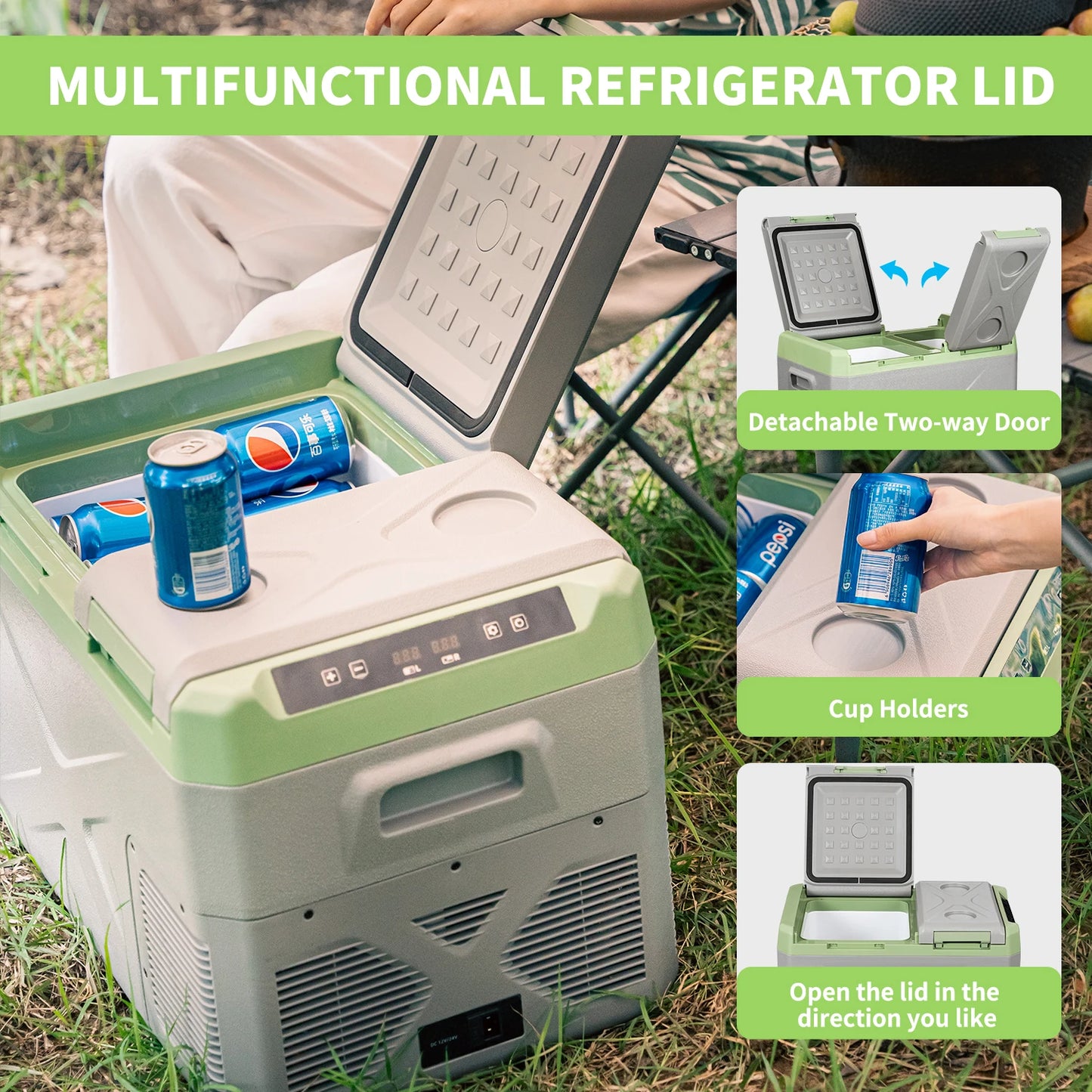 Alpicool XD35 45 55 Portable Car Fridge Compact 12V 220V Fridge Freezer with LED Light for Car & Boat