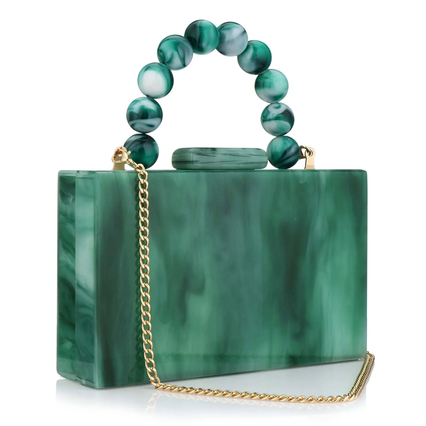 Luxury Acrylic Marble Box Clutch Bag Chain For Party Wedding