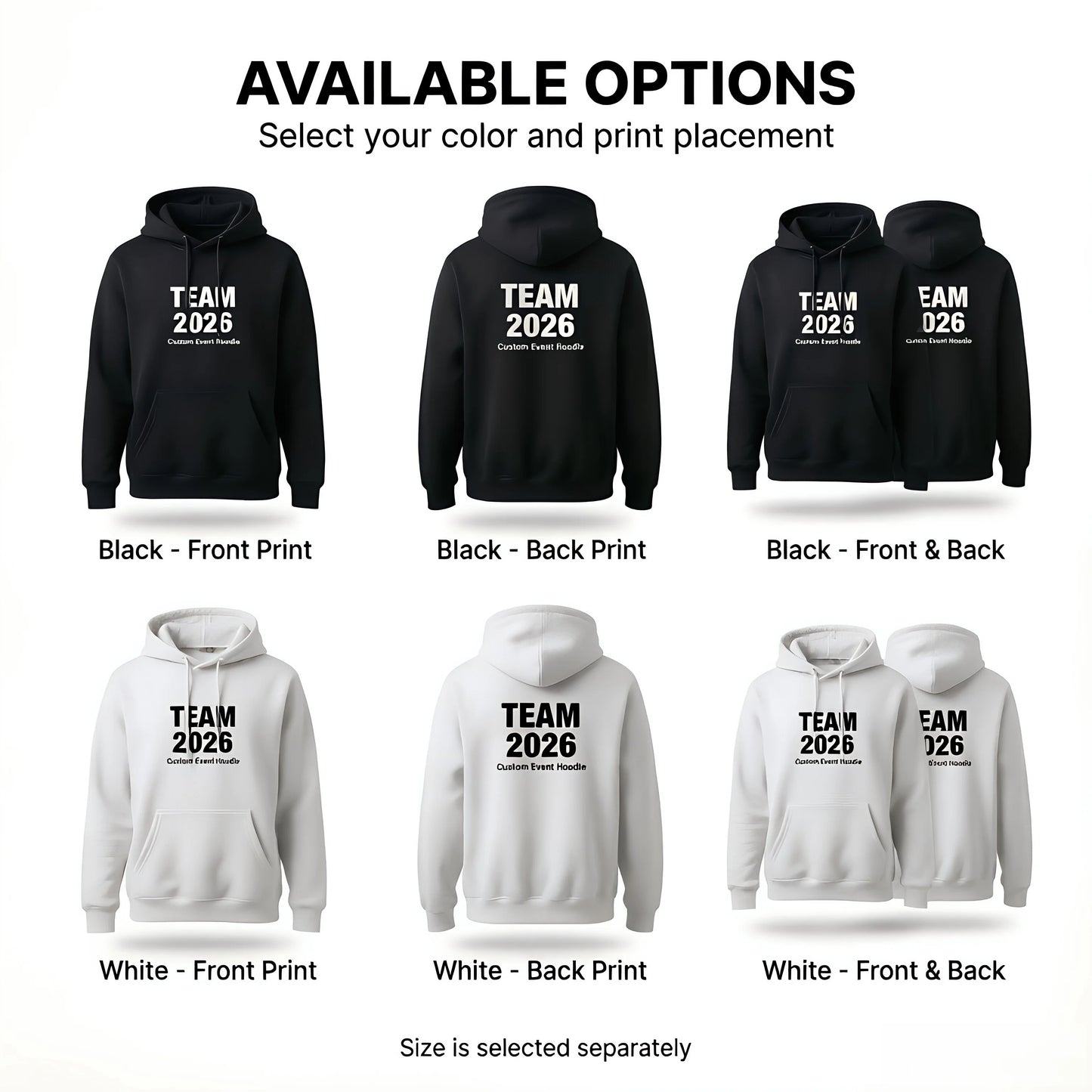 Custom Hoodie Personalized Unisex Pullover | Photo Logo Text Print Front & Back | Gift for Family Couples Teams