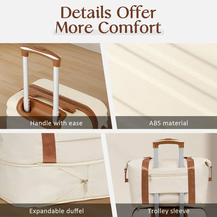 Carry On Luggage Softside Three Piece Set Lightweight Rolling Bags